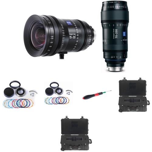 ZEISS CZ.2 Set #2 Two PL Mount Zoom Lens Bundle of 15-30 and 70-200 with Swappable Canon Mounts, Cases