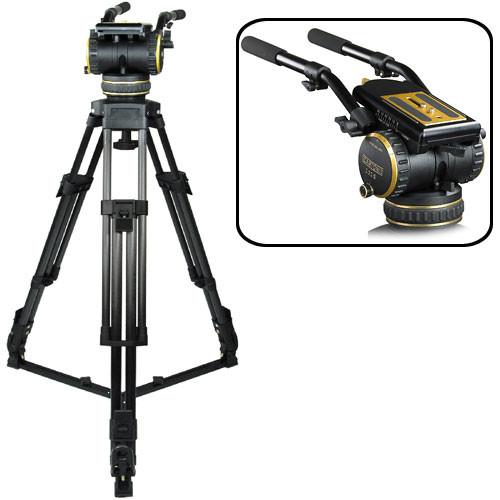 Cartoni S423 C20S Carbon Fiber Tripod System - consists of: S422 C20S Head, H603 1-Stage Heavy-Duty Tripod and On-Ground Spreader - Supports 61 lbs