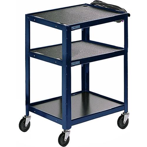 Luxor Steel Adjustable Height AV Cart with Three Shelves