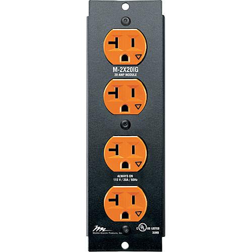 Middle Atlantic M-2X20IG 20A Switchable Power Module with Circuits and Isolated Ground