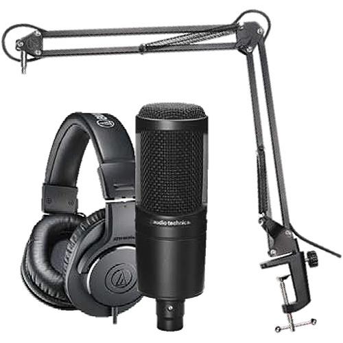 Audio-Technica AT2020 Studio Microphone Pack with ATH-M20x, Boom & XLR Cable