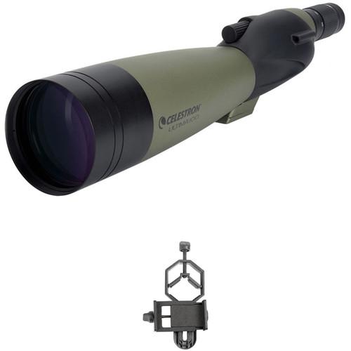 Celestron Ultima 100 22-66x100mm Spotting Scope and Smartphone Adapter Kit