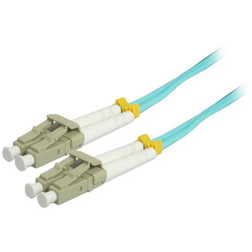 Comprehensive LC-LC 50 125 OM4 Duplex Multimode Fiber Cable - Aqua PVC