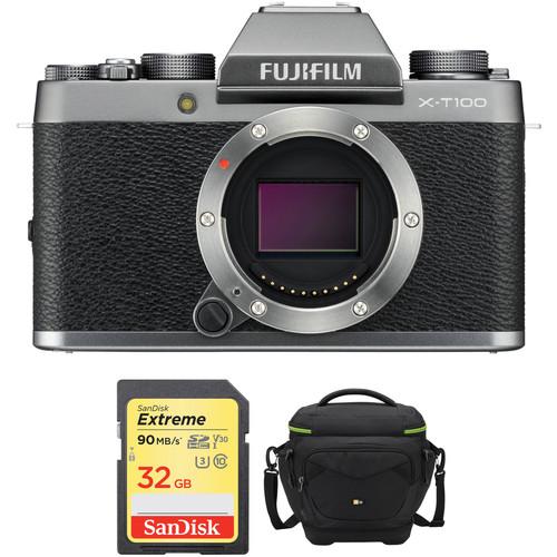 FUJIFILM X-T100 Mirrorless Digital Camera Body with Accessories Kit