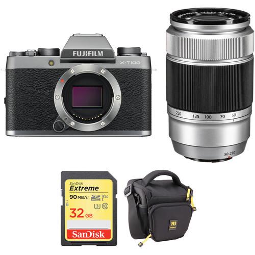 FUJIFILM X-T100 Mirrorless Digital Camera with 50-230mm Lens and Accessories Kit