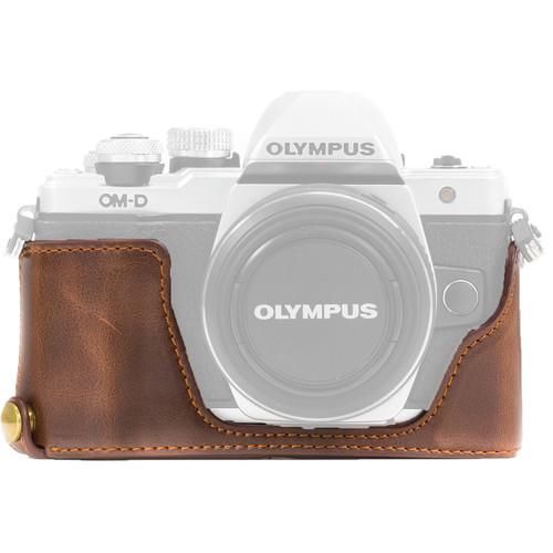MegaGear Ever Ready PU Leather Half Case and Strap for Olympus OM-D E-M10 Mark II, E-M10