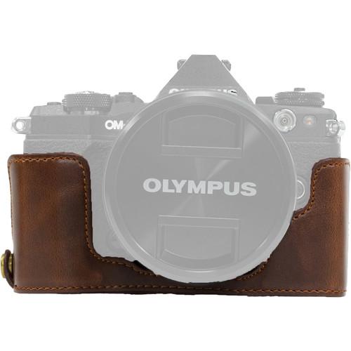 MegaGear Ever Ready PU Leather Half Case and Strap for Olympus OM-D, E-M5 Mark II