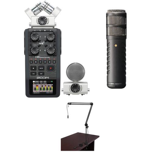 Zoom H6 Recorder Podcast Kit with Rode Procaster Microphone