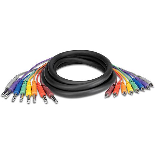 Hosa Technology CPR802 Eight Channel Male RCA to Male 1 4" Phone Snake Cable - 6.6