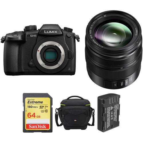 Panasonic Lumix DC-GH5 Mirrorless Micro Four Thirds Digital Camera with 12-35mm f 2.8 Lens and Accessories Kit