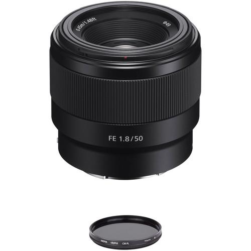 Sony FE 50mm f 1.8 Lens with Circular Polarizer Filter Kit