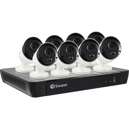 Swann 16-Channel 4K UHD NVR with 2TB HDD & 8 5MP Outdoor Night Vision Bullet Cameras