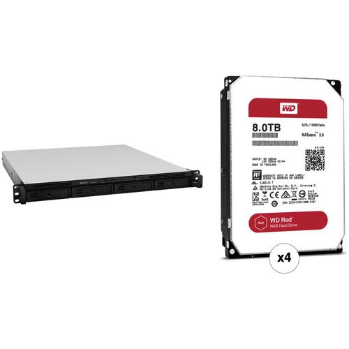 Synology RackStation 32TB RS818RP 4-Bay NAS Server Kit with WD NAS Drives