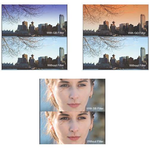 Cavision 4 x 4" Soft Mist Black 1 4, Soft-Edge Graduated Blue 0.3, and Soft-Edge Graduated Orange 0.3 Filter Kit