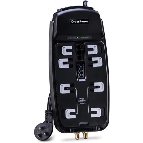 CyberPower 2850 J Surge Suppressor,125 V, Nema 5-15P 45 Degree Off-Set Plug, 8-Outlet, 8