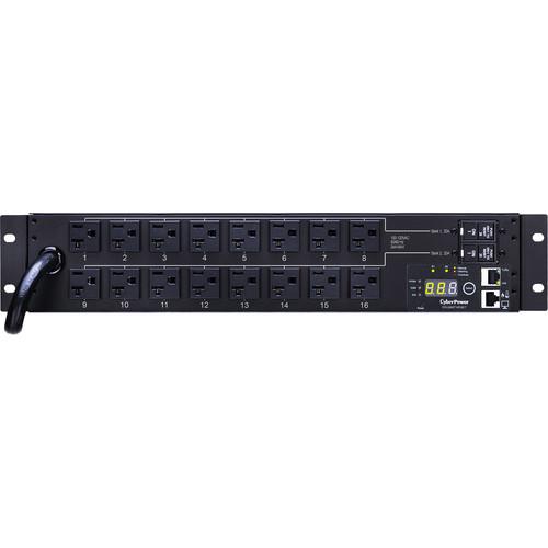 CyberPower Monitored PDU24A 100-120V 50Hz 60Hz NEMA L5-30 Plug 16xNEMA 5-20R OUTS 2U RU 10