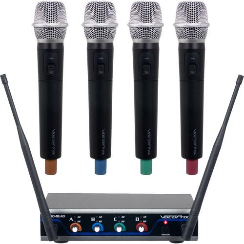 VocoPro Digital-Quad-H1 Four-Channel UHF Wireless Handheld Microphone System