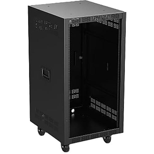 Atlas Sound 25" Deep, 21-Rack Unit Mobile Equipment Rack with Casters, Side Handles