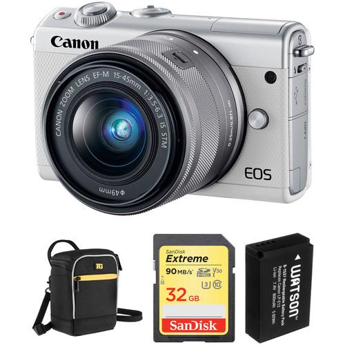 Canon EOS M100 Mirrorless Digital Camera with 15-45mm Lens and Accessories Kit