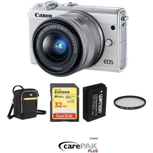 Canon EOS M100 Mirrorless Digital Camera with 15-45mm Lens Deluxe Kit