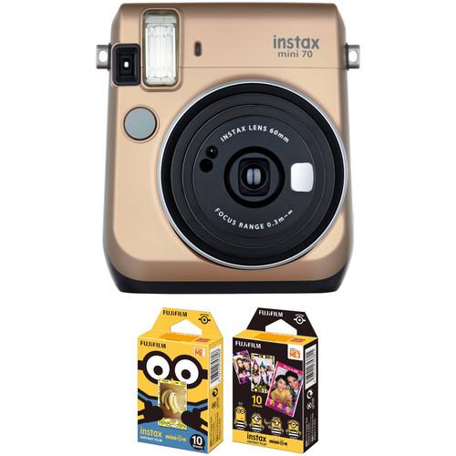 FUJIFILM INSTAX Mini 70 Instant Film Camera with Minions Instant Film Kit