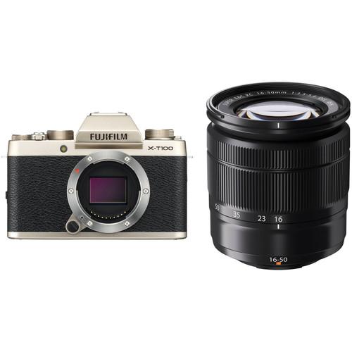 FUJIFILM X-T100 Mirrorless Digital Camera with 16-50mm Lens Kit