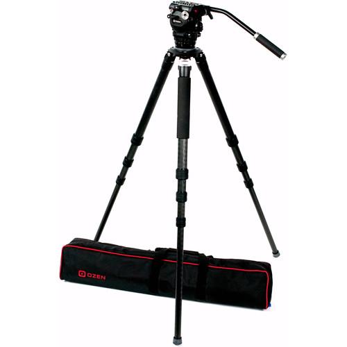 OZEN 100CF3 100mm Carbon Fiber Tripod & Agile 10S Fluid Head System