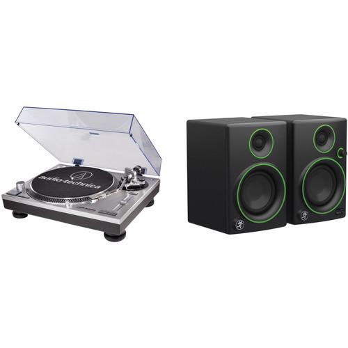 Audio-Technica Consumer AT-LP120USB Professional DJ Turntable Kit with a Pair of Reference Monitors
