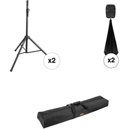 Auray SS-4420 Dual Speaker Stand Kit with Scrims and Bag