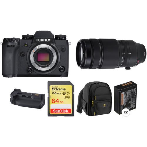 FUJIFILM X-H1 Digital Camera with XF 100-400mm f 4.5-5.6 R LM OIS WR Lens and Accessories Kit