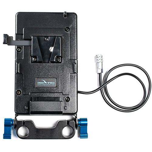 IndiPRO Tools V-Mount Battery Plate with 15mm Rod Mount for BMPCC 4K