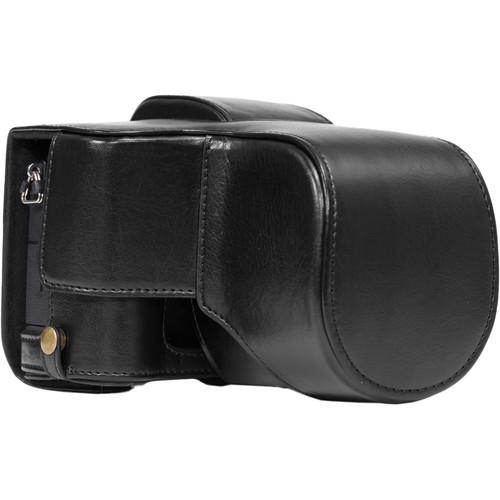 MegaGear Ever Ready PU Leather Case and Strap for Panasonic Lumix DMC-G85 or G8 with 12-60mm Lens