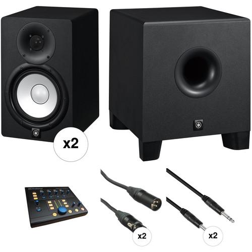 Yamaha HS7 Powered Studio Monitors and HS8S Subwoofer with Monitor Controller Kit