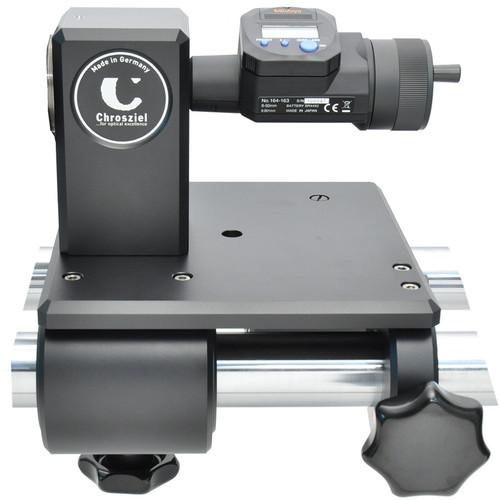 Chrosziel Digital Micrometer Head Mounted on Holding Block & Sliding Platform