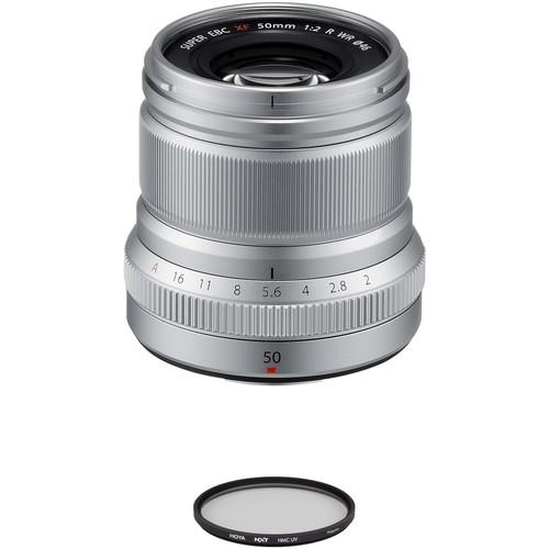 FUJIFILM XF 50mm f 2 R WR Lens with UV Filter Kit