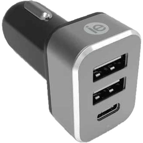 iEssentials 4.1A Dual USB Type-A and USB Type-C Car Charger