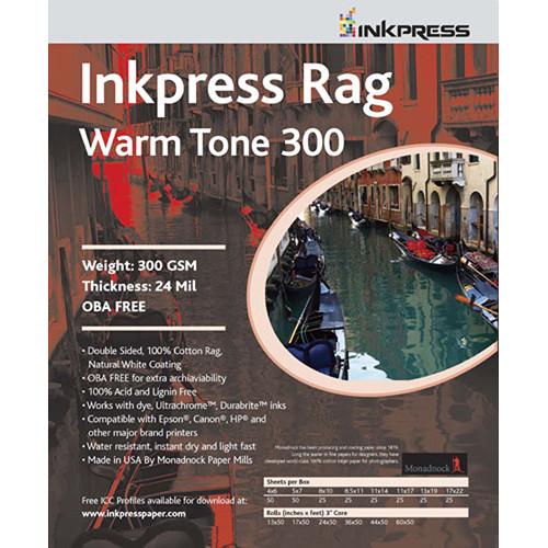 Inkpress Media Rag Warm Tone Inkjet Paper 300 gsm 17" x 50