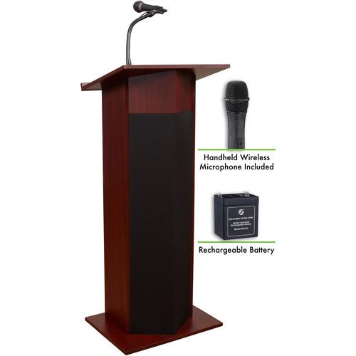 Oklahoma Sound The Power Plus Lectern with Rechargeable Battery & Wireless Handheld Mic