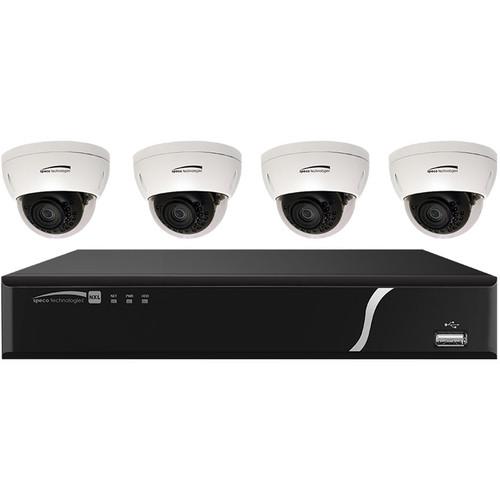 Speco Technologies 4-Channel Plug and Play NVR with 4 Outdoor IR Dome Cameras with 2.8mm Lens