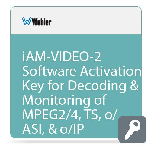 Wohler iAM-VIDEO-2 Software Activation Key for