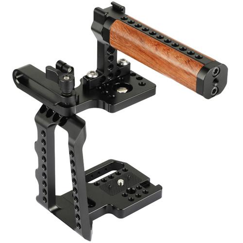 CAMVATE Cage Kit With Wood Top Handle And Mobile Hard Disk T5 Clamp For Bmpcc 4K