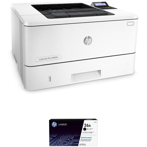 HP LaserJet Pro M402n Monochrome Printer with Extra 26A Black Toner Kit