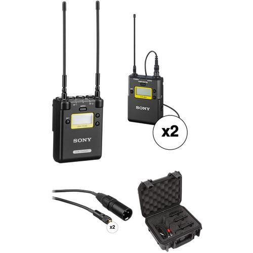 Sony 2-Channel Portable Receiver with Two Bodypack Transmitters and Lav Mics Kit
