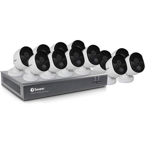 Swann 16-Channel 1080P DVR with 1TB HDD & 12 1080p Outdoor Bullet Cameras with Night Vision