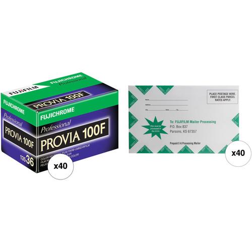 FUJIFILM Fujichrome Provia 100F Professional RDP-III Color Transparency Film with Processing Mailer Kit