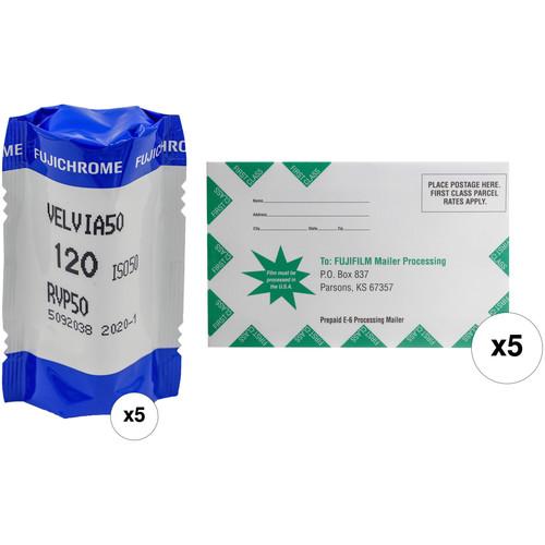 FUJIFILM Fujichrome Velvia 50 Professional RVP 50 Color Transparency Film with Processing Mailer Kit