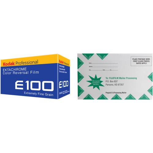 Kodak Professional Ektachrome E100 Color Transparency Film with Processing Mailer Kit