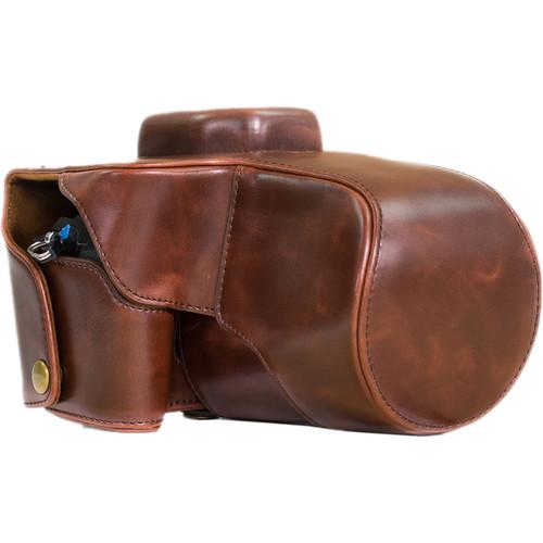 MegaGear Ever Ready PU Leather Case & Strap for Olympus OM-D E-M1 with 12-40mm