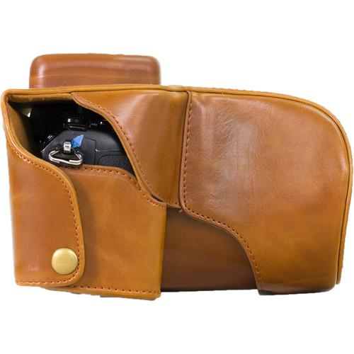 MegaGear Ever Ready PU Leather Case & Strap for Olympus OM-D E-M1 with 12-40mm