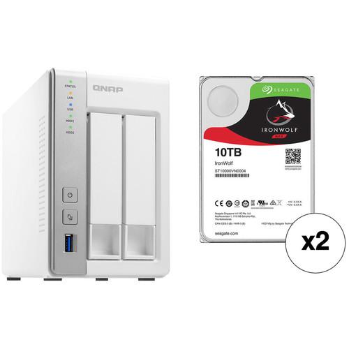 QNAP TS-231P 20TB 2-Bay NAS Enclosure Kit with Seagate NAS Drives